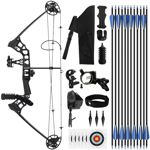 REAWOW Compoundbogen Set 30-70 LBS Einstellbare Jagd Compound Bogen und Pfeil Set für Erwachsene Sportbogen Bogenschießen Set Right Hand