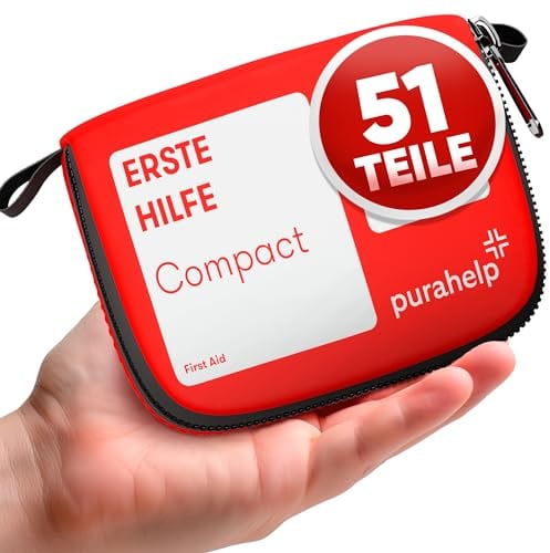 Mini Erste Hilfe Set - Kompakt & Leicht - 51 Teile für Reisen, Outdoor, Camping, Fahrrad - Reiseapotheke Erste Hilfe Set Outdoor Erste Hilfe Set Kinder Erste Hilfe Set Fahrrad