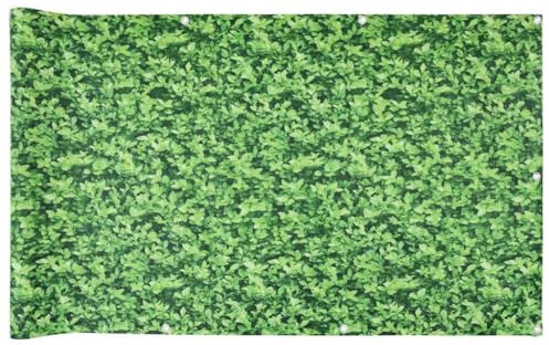 vidaXL Garten Sichtschutz, Sichtschutzmatte mit Aluminiumösen, Windschutz für Außenbereich, Zaunblende Sichtschutzstreifen, Pflanzen-Optik Grün PVC