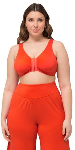Ulla Popken Damenmode 689668 Komfort-BH mit gebogenem Frontverschluss, Pink Coral, 95D