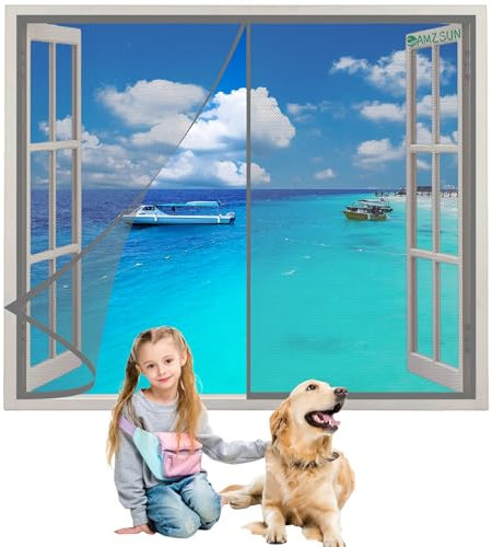 Zanzariera Magnetica per Porta Finestra 105x155cm Grigio Zanzariere su Misura Chiudi Automaticamente con Zanzariera a calamita per Porte d'IngressoPorte Cortili