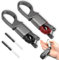 BUKYCAT 2 Stück Auto Schlüsselanhänger, D-Clip Karabiner, Karabiner Schlüsselanhänger, Schlüsselanhänger aus Zinklegierung, Mini-Outdoor-Werkzeuge, Geschenk für Frau, Mann, Freunde (Rouge + Noir)