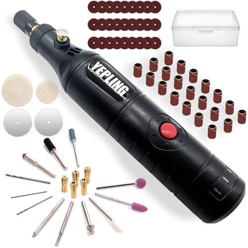 YEPLING Herramienta giratoria inalámbrica, kit de mini pulidor eléctrico de 3.7 V de iones de litio de 3 velocidades, 72 accesorios USB, multiherramienta inalámbrica, ideal para pulido de uñas y
