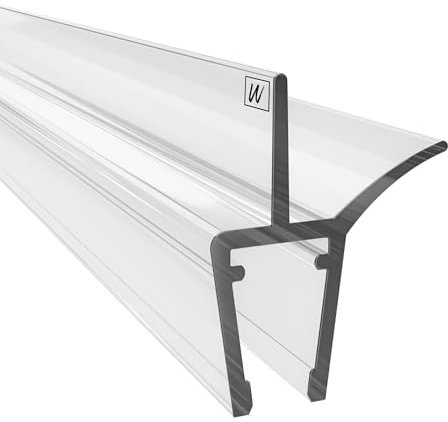 WAKA PRO-J - Joint de douche de qualité supérieure - Transparent - Joint de porte en verre de 6 à 8 mm - 200 cm - Compatible avec une barre anti-écoulement de douche