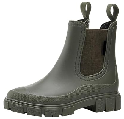 Generico Stivaletti Pioggia Donna Impermeabile Eleganti, Stivaletti Antipioggia Donna Bassi Ankle Boot Pianta da Lavoro Stivali Pioggia Donna Leggere Antiscivolo Rain Boots