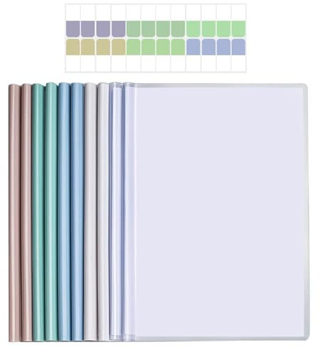 Klemmschienen Bewerbungsset,10pcs Klemmschienen A4,Sliding Bar Binder,Kunststoff A4 Sliding Bar Binder, Kunststoff Bericht Abdeckungen,Schiebebinder