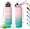 Gourde 500ml, Bouteille d'eau Enfant, Gourde sans BPA, Étanche & Réutilisable, Gourde Sport avec Marqueur de Temps, Gourde Motivation pour Enfant, Cyclisme, Bureau, l'école, Camping, Yoga, Gym