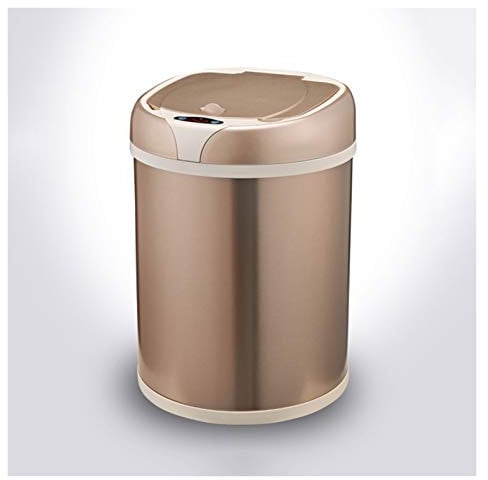 Automatic Stainless Steel Motion Sensor Trash Can 12L Ideal for Home Kitchen and Office Smart Touchless Garbage Bin with 5 Color Options (Champagne Gold 8L)