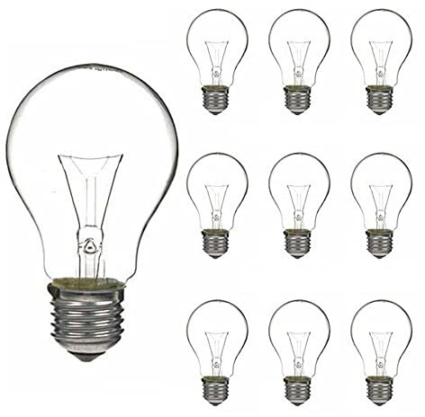Swan Lightbulbs GLS Traditional Light Bulbs, Edison Screw E27, 60W, 240V, Clear, 10 Pack