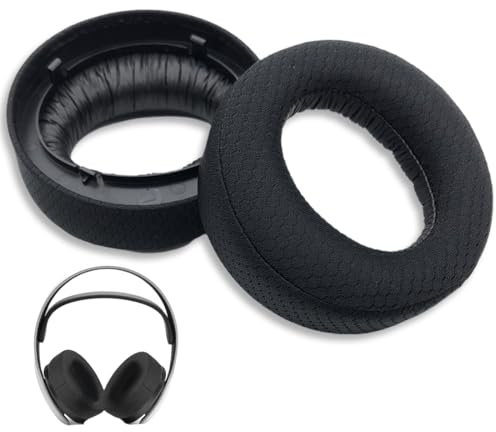 HAMKU 1 Paar Ps5 Headset Ohrpolster Für Sony Ps5 Pulse 3D,Professionelle Netzstoff Ersatz Ohrpolster,Verwendet Hochwertigen Memory-Schaumstoff Für Mehr Komfort Und Langlebigkeit (Netzstoff-Schwarz)