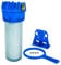 FLUVIA Set Portacartuchos 10” con Conexión 1” – Filtro de Agua con Cartucho 25 Micras, Válvula de Purga, Llave, Soporte y Tornillos – Presión hasta 6 Bares – Material PET