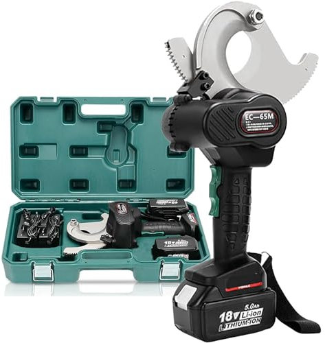 XNXYSMKJ Battery Powered Cable Cutter,Hydraulic Cable Cutter,Electric Cable Cutter,Battery Powered Cable Cutting Tools for 50/65mm Al Copper Cable (65M)