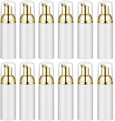 HWJAHQ Botellas vacías de 50 ml, dispensador de espuma de plástico, dispensador de espuma de plástico, dispensadores de limpieza, viaje, 12 unidades