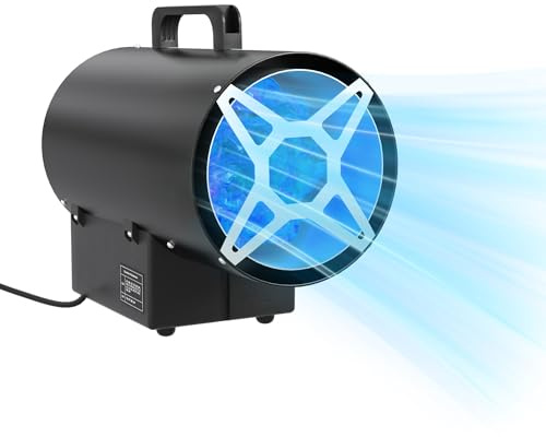 Aufun Gasheizgebläse 15KW 220V Gasheizer Heizkanone Gasheizstrahler | Gasheizung Propangasheizgebläse 320 m³/h Luftdurchsatz, Heißluftgenerator inkl. Gasschlauch & Druckminderer Heizgebläse