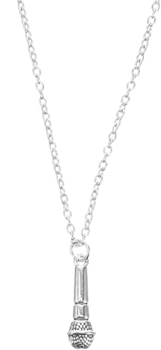 PLAFOPE Collana Pendente Microfono da Donna in Lega Argento | Ciondolo Microfono, Stile Delicato e Creativo, Adatta a Compleanno e Vacanze