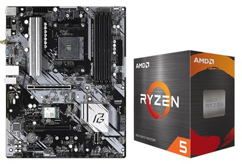 MICRO CENTER AMD Ryzen 5 5500 Desktop-Prozessor mit B550 Phantom Gaming 4 AM4 Motherboard