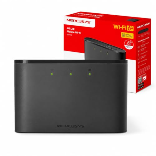 Mercusys TP-Link MT110 Saponetta WiFi 6 AX300Mbps, Router WiFi con Sim, Router 4G LTE Cat4, WiFi Portatile con Sim, Fino a 10 Ore di Autonomia con Capacità 2400mAh, Plug & Play, App Control