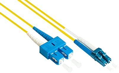 Good Connections OS2 LWL Kabel - Duplex - Stecker LC an SC - Singlemode 9/125 - austauschbare Polarität - Lichtwellen-Leiter, Glasfaser-Kabel, Patchkabel - 5 m