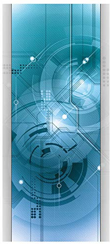 wandmotiv24 Türtapete Abstrakte Technik 1 TT320 90x200cm Tapete Technik bunt Sound