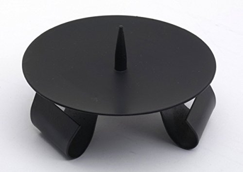 Kommunionkerzenhalter Schwarz gelackt aus Eisen mit Dorn Ø 11,5 cm für Kommunionkerzen