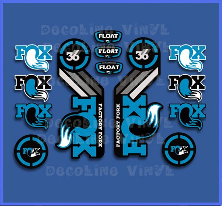 Ecoshirt Fork Fox Float 36 2015 Heritage Dp1087 Stickers Aufkleber Decals Autocollants Adesivi, Blau