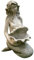 RAINBEAM Wasserspeier Meerjungfrau, Skulptur aus Stein, Grau, für Garten, Haus oder Terrasse