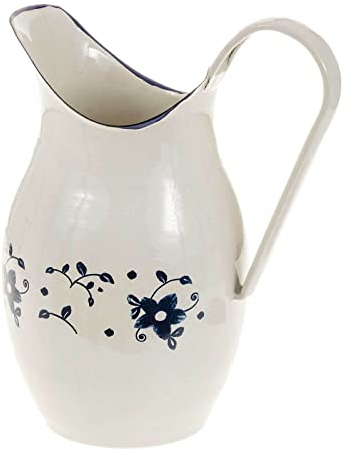 SIDCO Kanne Emaille Krug groß Emaillekanne Wasserkrug Wasserkanne Vintage Shabby Blume Blume