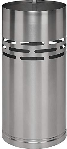 Schirmständer, Höhe 490 mm, Ø 230 mm, mit entnehmbarer Wasserschale, Edelstahl matt gebürstet, mit Stanzung.