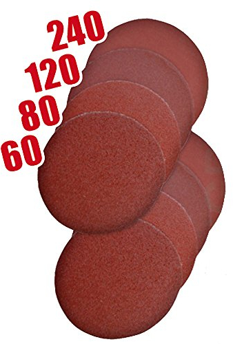 40 Stück Profi Klett- Schleifpapier Set/Schleifscheiben kletthaftend - Ø 180mm - Körnung 60/80/120/240 fein bis grob für Schleifmaschinen und Poliermaschinen - hohe Standzeit - Ungelocht