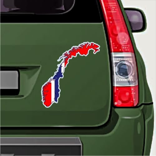 Norwegen-Aufkleber mit Norwegen-Flagge, Kongeriket Norge, Noreg 11,9 cm, Vinyl