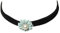JUSTFOX - Choker Kropfband mit Samt Perlen-Blume Samt (grün)