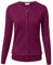 Allsense Damen-Strickjacke, langärmelig, Knopfleiste, Rundhalsausschnitt, weich, leicht, Magenta, X-Groß