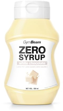 GymBeam Sciroppo ZERO 350 ml, Dolcificante Liquido con Zero Calorie, Senza Zuccheri e Grassi, Gusto Delizioso, Ottimo per Pancake, Waffle, Porridge e Dessert (White Chocolate)