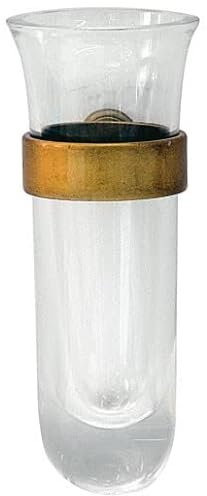 Amazingrave - Búcaro de una Sola Flor 10cm - Accesorios para nichos de Cementerio - De Cristal y Bronce, para Pared 50340