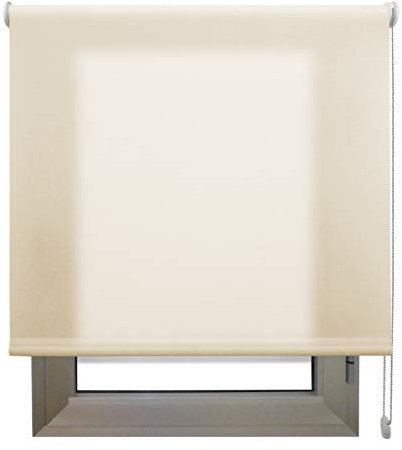 Estor Enrollable Translúcido Arena a Medida 100x260 cm – Luz Natural con Privacidad Día y Noche – Persiana para Ventanas, Puertas, Balconeras, Cocina u Oficina – Instalación en Pared, Techo o Lateral