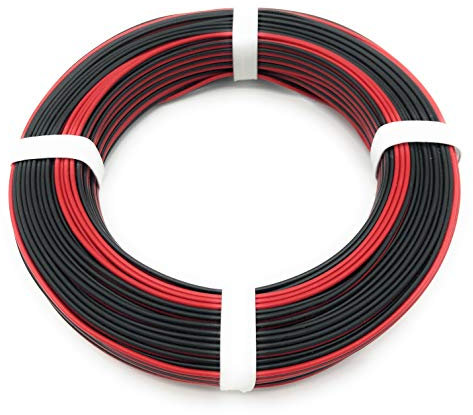 BELI-BECO L2218/25 Kabel - Kupferlitze 2 x 0,14 mm² (1x18x0,10 mm) - Zwillingsleitung - 25 m Ring (Rot-Schwarz)
