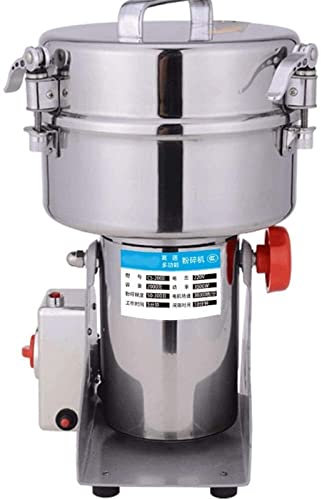 Electric Grain Grinder 2000G Commercial Electric Grain Grinder Mill Stainless Steel Spice Mill High Speed Herb Grinder for Multifunctional Grain Coffee Cereal Herbal Medicine