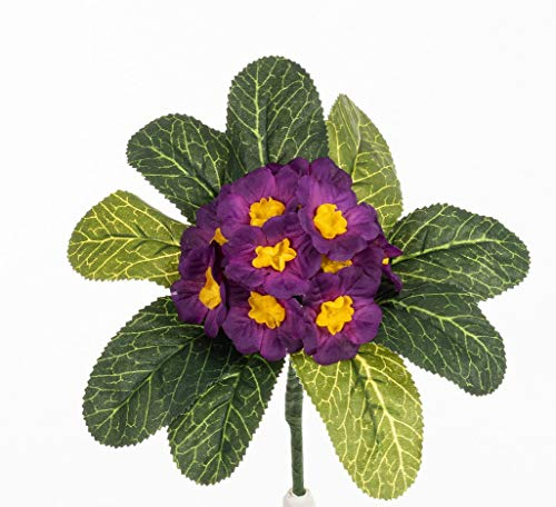 mucplants Primelbusch 20cm lila Stecker künstliche Primeln Primeln Primula Schlüsselblumen Kunstpflanzen Kunstblumen