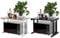 Estantes para Microondas de 2 Capas, Soporte de Madera para Microondas Estante de Cocina Estante Para Horno Microondas Rejilla para Olla Arrocera Platos Tazas Hervidor Botellas 38 x 38 x 57 cm(negro)