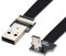 chenyang Câble plat micro USB 2.0 mâle vers micro USB mâle coudé à 90 degrés vers le bas - Câble d'extension flexible - 2 m