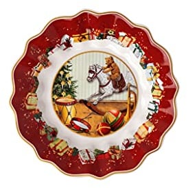 Villeroy & Boch - Toy’s Fantasy, coupe sur pied, Père Noël lisant liste cadeaux, 25 x 25 x 12,5cm, Porcelain Premium, multicolore