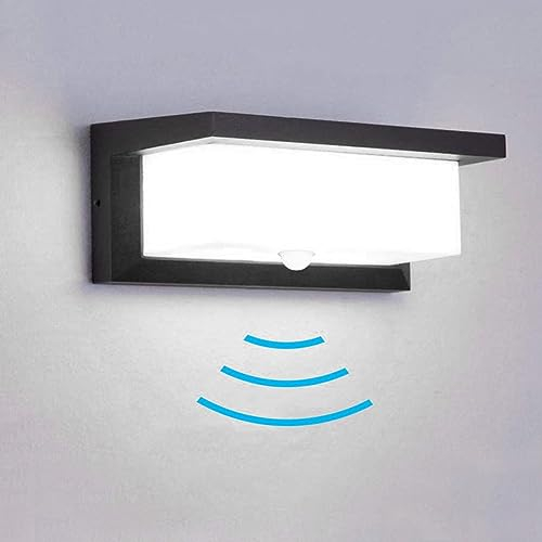 Außenlampe mit Bewegungsmelder, 18W LED Wandleuchte Bewegungsmelder Aussen Wandlampe Innen Kaltweiss Wasserdicht IP65 Wandbeleuchtung für Garten Flur Weg Veranda Schlafzimmer Treppenhaus