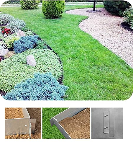 10er Set Rasenkanten Metall Alu/Zink 18cm hoch 10m lang | Beeteinfassung | Beetumrandung | Beetbegrenzungen
