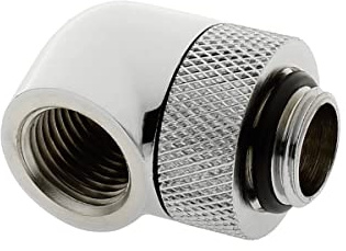 XSPC Adapter 90 Grad G1/4 Zoll AG auf G1/4 Zoll IG - drehbar, Chrome