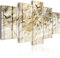 B&D XXL - Tableau Acoustique Nature 225x112,5 cm 5 Parties - Décoration Murale Anti-Bruit Isolation Phonique Bureau Chambre Panneau Insonorisant Impression sur Toile - Foret Oiseau b-C-0011-b-n