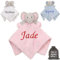 KDO MAGIC - Plüsch personaliserte Baby - Elefant - Mehreren Farben - Gestickter Vorname - Geschenkidee zur Geburt, Geburtstag, Taufe (Rosa)