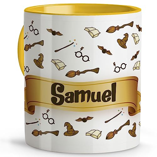 LolaPix Tazze con nome. Nome personalizzato della tazza. Tazza di Mago. Bicchieri di plastica per bambini. 330 ml. Vari disegni. Mago