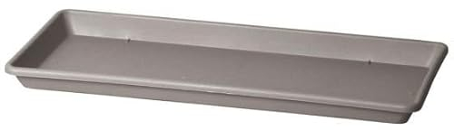 Decor Space Sottovaso Rettangolare Sottocassetta Basic per Fiori e Piante da Esterno (40 cm, Bruno)