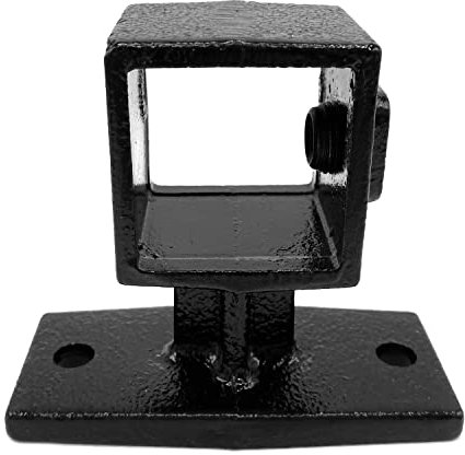 KLEMP Handlaufhalterung - 40 mm - Typ 34S-40-B - Quadratische Rohrverbinder Vierkantverbindung | Temperguss | Gusseisen | Schwarz