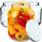 KADAX Weckgläser 1,7L, Einmachglas zum Einlegen, fi89 mm, Einkochgläser, Sturzglas, Gurkenglas, Konservenglas, Rundgläser, Einweckgläser mit Schraubdeckel (Weiß Deckel 12 Stück)